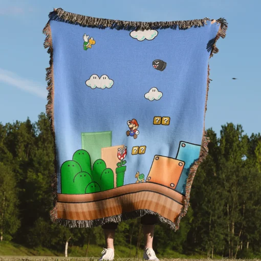 Super Mario Woven Tapestry Throw Blanket – Stylish Wall Rug, Room Decor, Collectible Merch - Image 4
