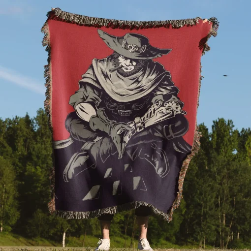 OW McCree Woven Tapestry Throw Blanket – Stylish Wall Rug, Room Decor, Collectible Merch, Home Decor - Image 4