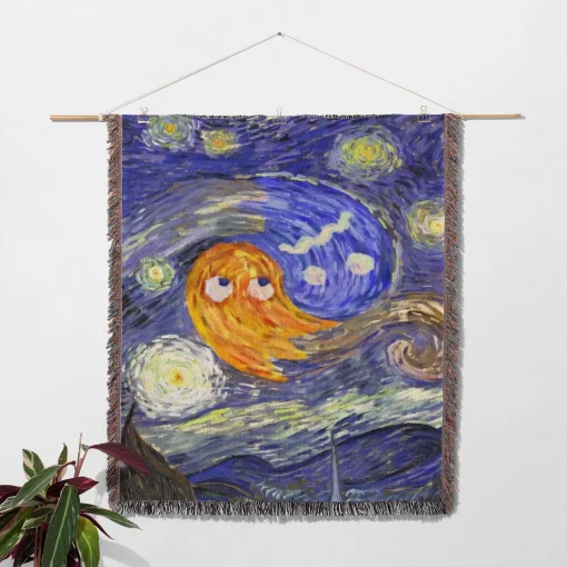 Pac The Starry Night Woven Tapestry Throw Blanket – Unique Wall Art, Cozy Room Decor, Home Decor Accent - Image 2