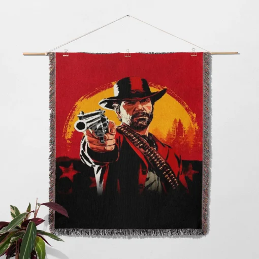 RDR Woven Tapestry Throw Blanket – Unique Wall Art, Cozy Room Decor, Collectible Accent - Image 2