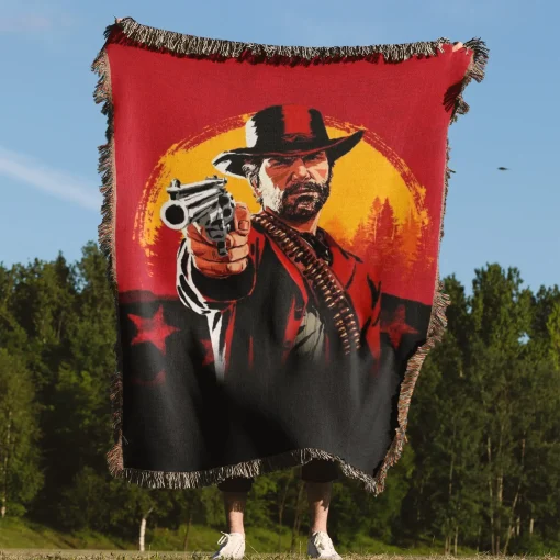 RDR Woven Tapestry Throw Blanket – Unique Wall Art, Cozy Room Decor, Collectible Accent - Image 4