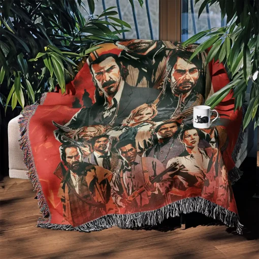 RDR Woven Tapestry Throw Blanket – Epic Wall Art, Room Decor, Cozy Home Decor, Perfect Gift - Image 3