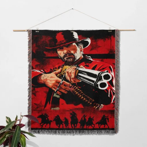 RDR Woven Tapestry Throw Blanket – Stylish Wall Rug, Room Decor, Collectible Merch - Image 2