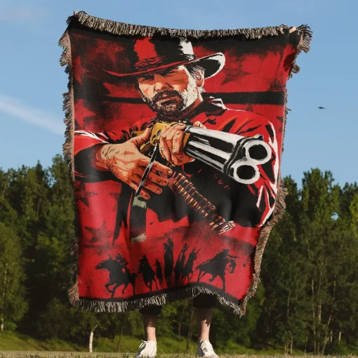 RDR Woven Tapestry Throw Blanket – Stylish Wall Rug, Room Decor, Collectible Merch - Image 4