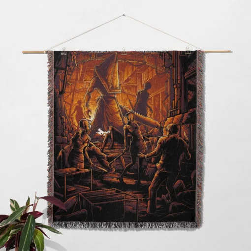 Silent Woven Tapestry Throw Blanket – Spooky Wall Art, Room Decor, Cozy Home Decor, Perfect Gift - Image 2