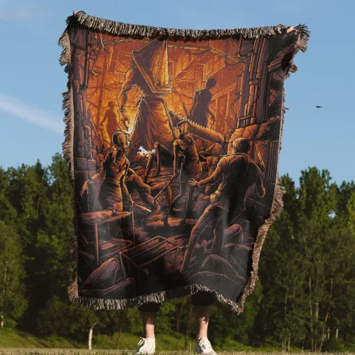 Silent Woven Tapestry Throw Blanket – Spooky Wall Art, Room Decor, Cozy Home Decor, Perfect Gift - Image 4