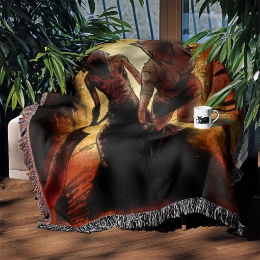 Silent Woven Tapestry Throw Blanket – Dark Wall Rug, Room Decor, Collectible Merch - Image 3