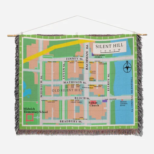 Silent Map Woven Tapestry Throw Blanket – Spooky Wall Art, Room Decor, Cozy Home Decor, Perfect Gift - Image 2