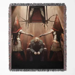 Silent woven tapestry throw blanket, offering dark wall rug design and room decor, making it a perfect collectible accent and home decor piece.