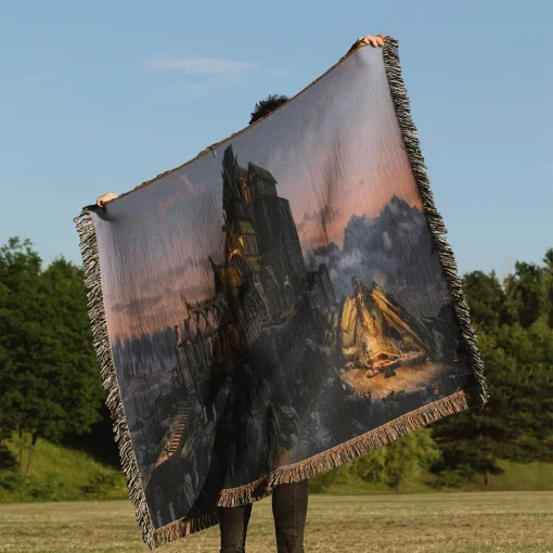 Skyrim Woven Tapestry Throw Blanket – Stylish Wall Rug, Room Decor, Collectible Merch - Image 3