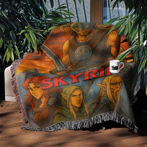 Skyrim Woven Tapestry Throw Blanket – Cool Wall Art, Room Decor, Home Decor, Collectible Gift - Image 3