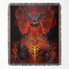 World of Warcraft Deathwing woven tapestry throw blanket, featuring cool wall rug design and room decor, ideal as a collectible accent for World of Warcraft fans.