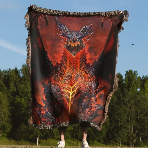 WOW Deathwing Woven Tapestry Throw Blanket – Cool Wall Rug, Room Decor, Collectible Accent - Image 4