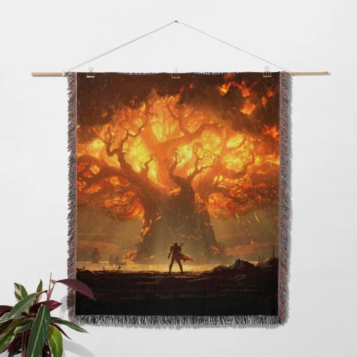 WOW The World Tree Woven Tapestry Throw Blanket – Fun Wall Art, Room Decor, Picnic Mat, Perfect Gift - Image 2