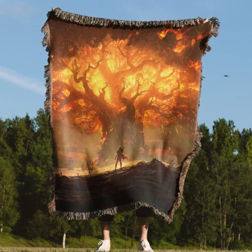 WOW The World Tree Woven Tapestry Throw Blanket – Fun Wall Art, Room Decor, Picnic Mat, Perfect Gift - Image 4