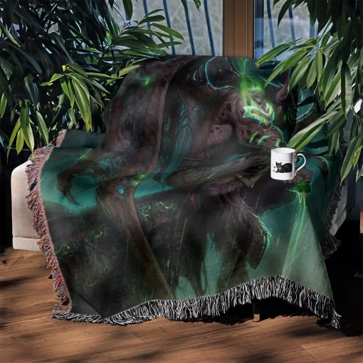 WOW Illidan Woven Tapestry Throw Blanket – Epic Wall Rug, Room Decor, Cozy Home Decor, Collectible - Image 3