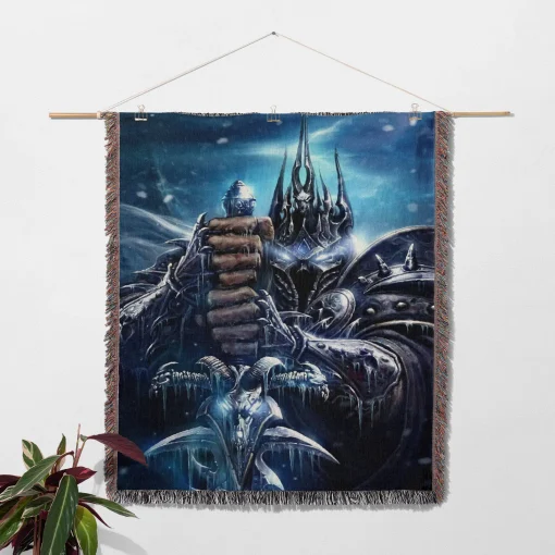 WOW Lich King Woven Tapestry Throw Blanket – Unique Wall Art, Room Decor, Home Decor Accent - Image 2