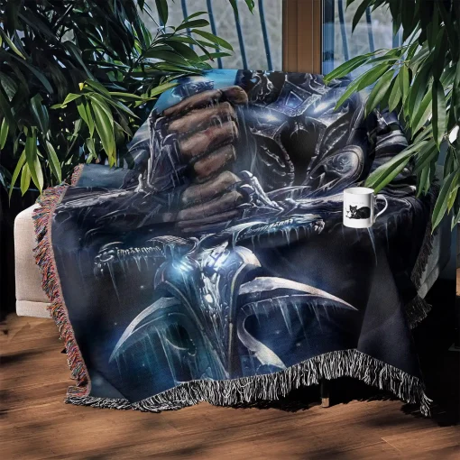 WOW Lich King Woven Tapestry Throw Blanket – Unique Wall Art, Room Decor, Home Decor Accent - Image 3