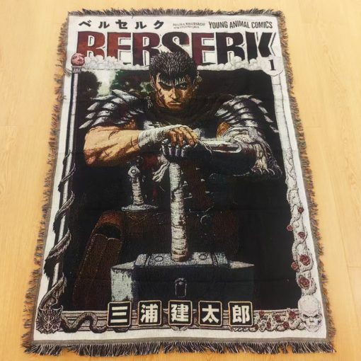 Berserk Manga Volume 1 Cover Woven Tapestry Throw Blanket – Iconic Wall Art, Room & Home Decor, Must-Have Collectible - Image 6