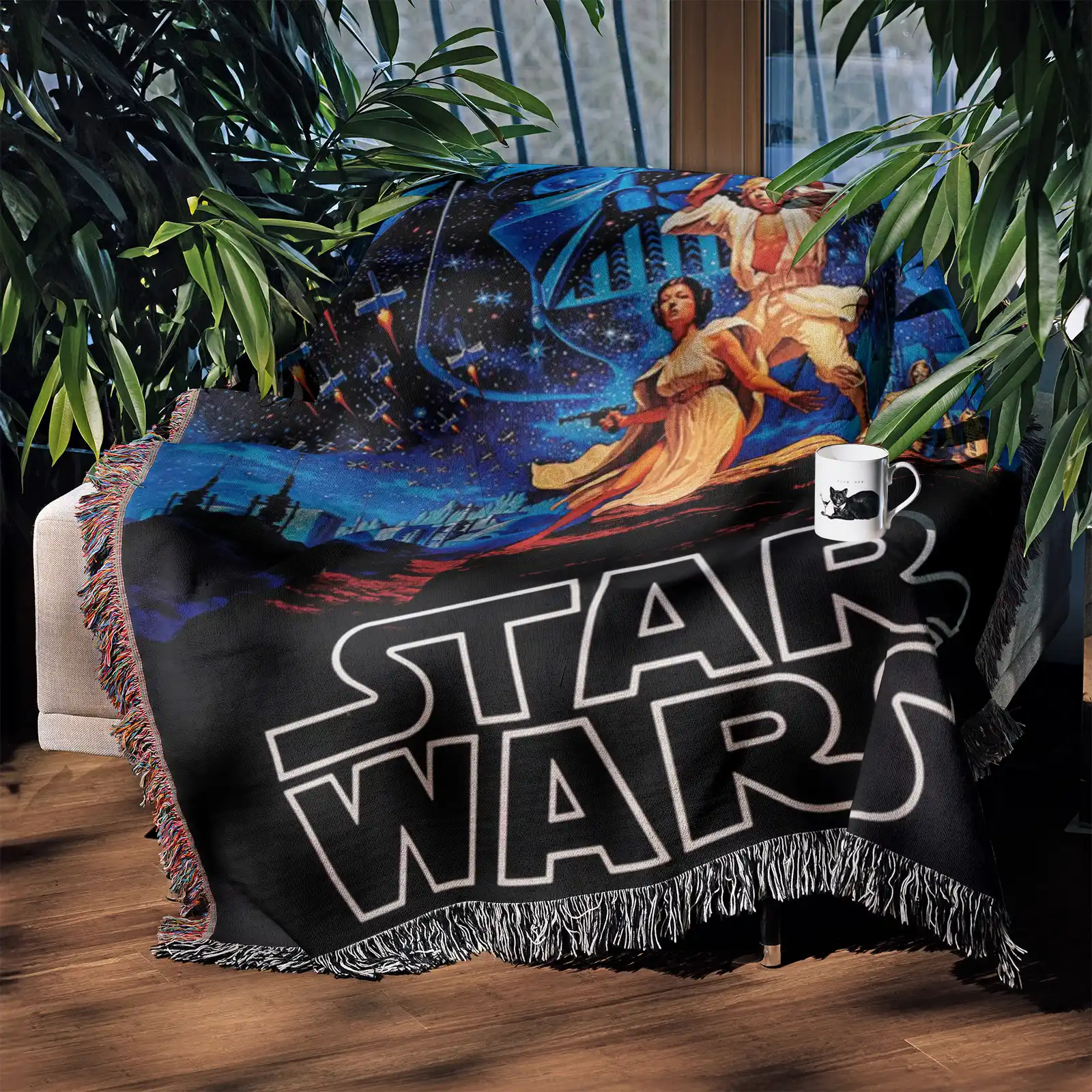 Star Woven Tapestry Throw Blanket – Retro Wall Art, Fun Room Decor, Collectible Accent - Image 3