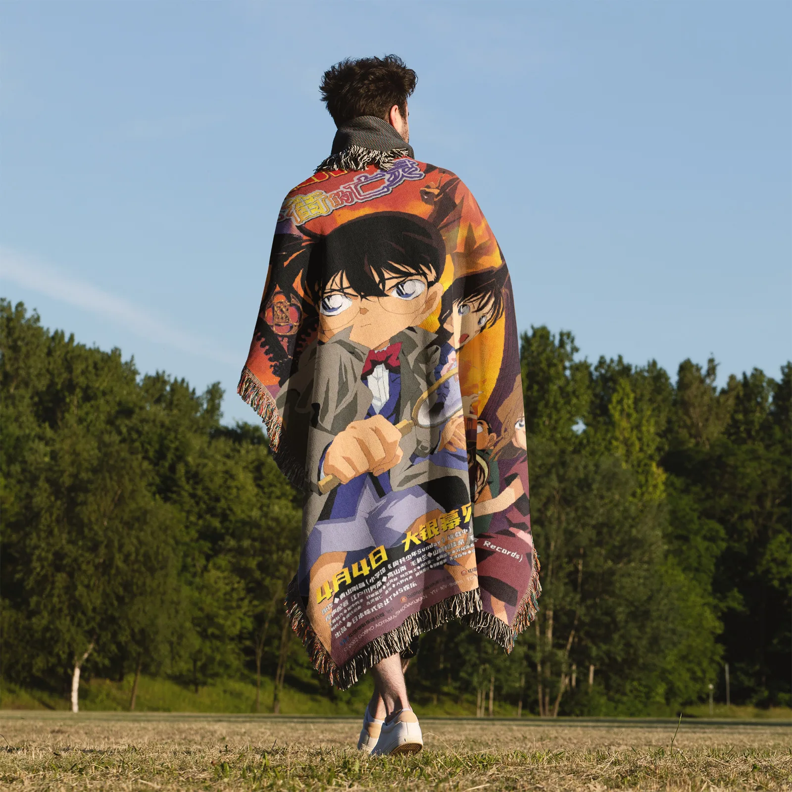 Case Closed Woven Tapestry Throw Blanket – Retro Wall Art, Cozy Room Decor, Collectible Accent - Image 5