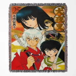 Inuyasha Comic Book Cover Woven Tapestry Throw Blanket – Vintage Wall Rug, Cool Room Decor, Perfect Gift