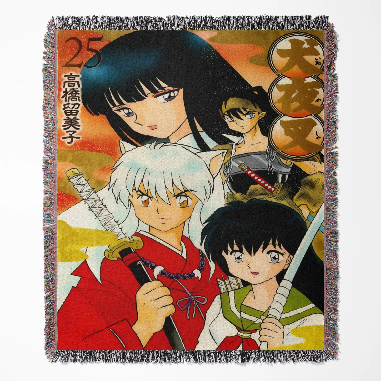 Inuyasha Comic Book Cover Woven Tapestry Throw Blanket – Vintage Wall Rug, Cool Room Decor, Perfect Gift