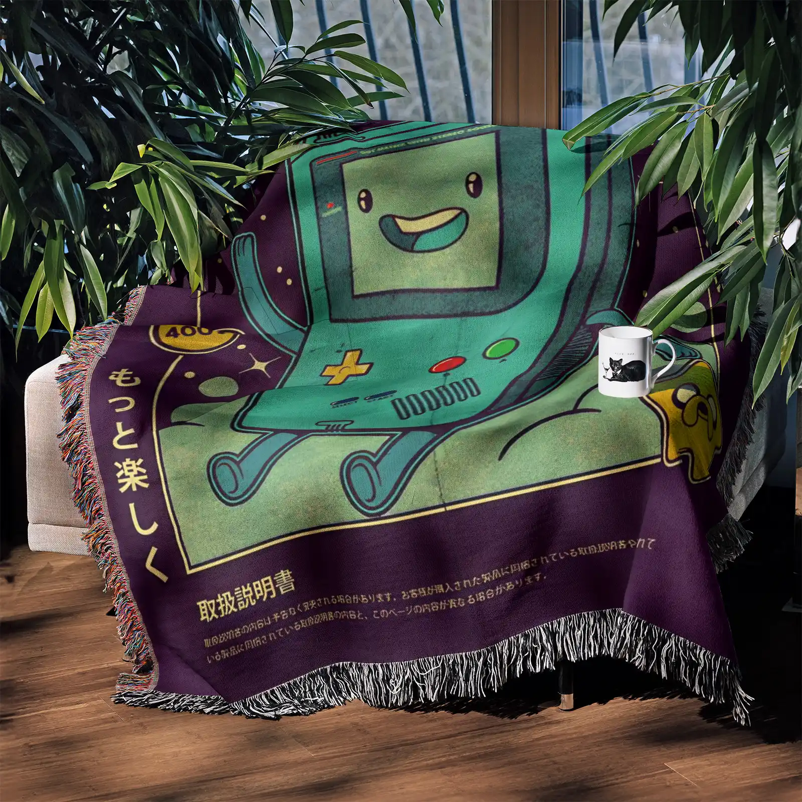 BMO Woven Tapestry Throw Blanket - Cartoon Wall Art Decor Gift - Image 3