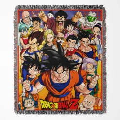DBZ Woven Tapestry Throw Blanket – Fun Wall Art, Unique Room Decor, Collectible Merch