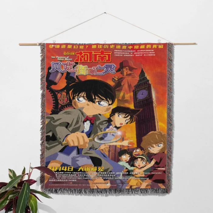 Case Closed Anime Woven Tapestry Throw Blanket – Retro Wall Art, Cozy Room Decor, Collectible Accent - Image 2