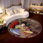 Saitama Round Rug – Cool Floor Mat for Gaming Room or Hero Fan Setup - Image 2