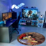 Saitama Round Rug – Cool Floor Mat for Gaming Room or Hero Fan Setup - Image 3