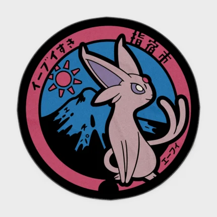 Bring elegance and charm to your bedroom or fan room with this Espeon manhole cover round rug. Stylish and serene, it’s the perfect decor piece for any *Pokémon* fan.