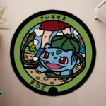 Bulbasaur Manhole Cover Round Rug – Cute Floor Mat for Kids Room or Cozy Setup - Image 4