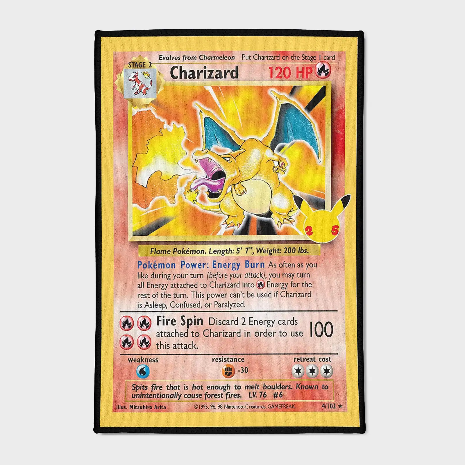 Pocket-Monsters-charizard-card-rug-s1-1 Bring the legendary Charizard into your game room or fan decor with this epic rug. Perfect for gamers, it adds an iconic touch to your space.
