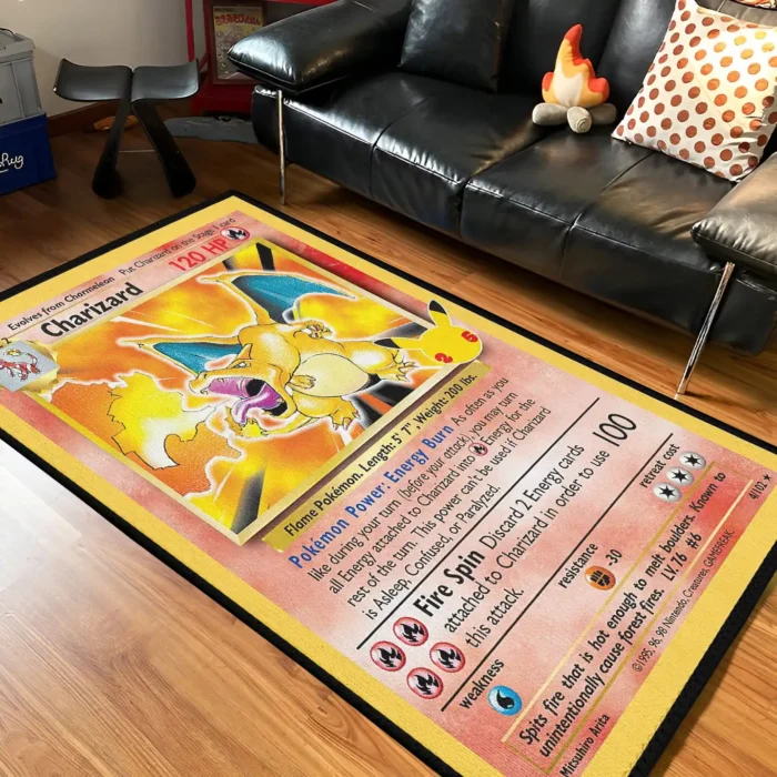 Charizard Card Rug – Epic Rug, Cool Decor for Gamers and Fans - Image 2