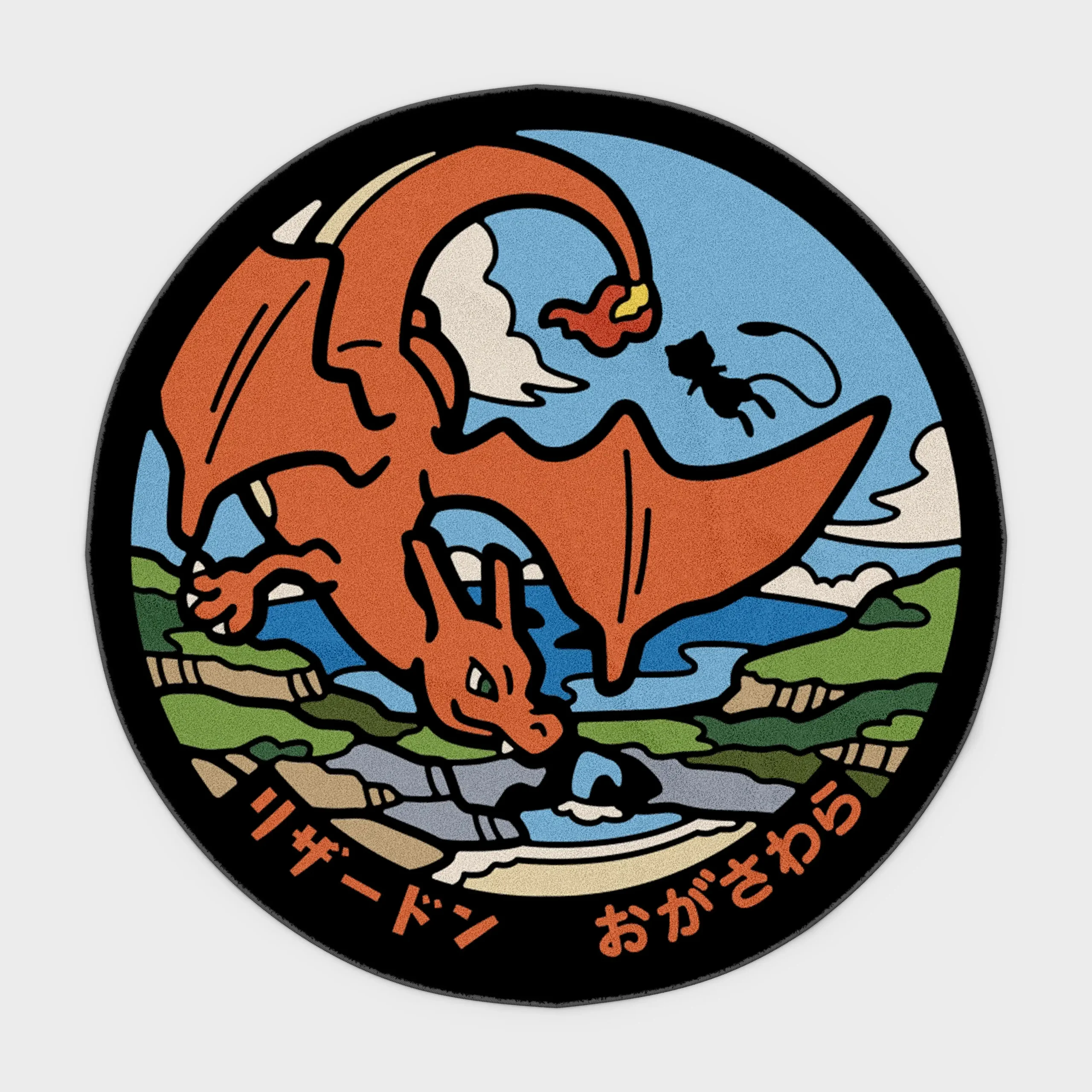 Pocket-Monsters-charizard-round-rug-1-scaled Bring the iconic *Charizard* into your space with this epic manhole cover round rug. Perfect for bedrooms or as a collector display, it adds a bold and fiery touch to your decor.