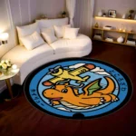 Dragonite Manhole Cover Round Rug – Cool Floor Mat for Game Room or Kids Room - Image 2
