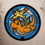 Dragonite Manhole Cover Round Rug – Cool Floor Mat for Game Room or Kids Room - Image 4