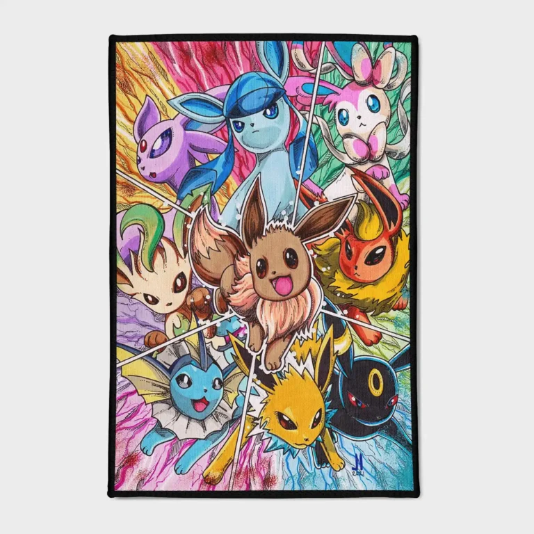 Bring the adorable Eevee into your kids' room or themed room decor with this cute rug. It’s the perfect addition to any Pokémon fan’s space.