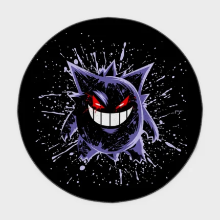 For fans of *Pokémon*, this Gengar round rug is a unique addition to your gaming room or boys' bedroom. It adds a spooky yet stylish vibe to your space, perfect for any fan.