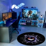 Gengar Round Rug – Unique Carpet for Gaming Room or Boys Bedroom Decor - Image 3