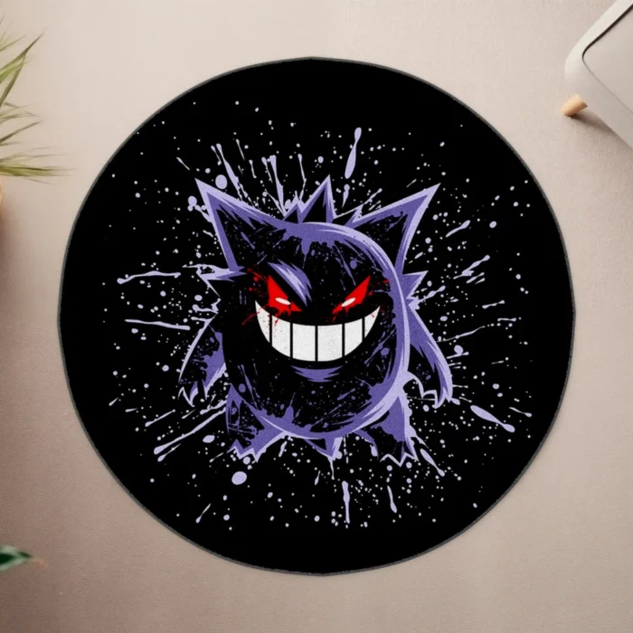 Gengar Round Rug – Unique Carpet for Gaming Room or Boys Bedroom Decor - Image 4