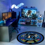 Lucario Manhole Cover Round Rug – Cool Floor Mat for Gaming Room or Fan Gift - Image 3