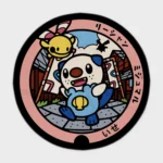 Add a cute touch to your kids' room or home decor with this Oshawott manhole cover round rug. Perfect for fans of *Pokémon*, it adds a playful and adorable vibe to any space.