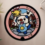 Oshawott Manhole Cover Round Rug – Cute Rug for Kids Room or Home Decor - Image 4