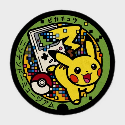Step into the world of *Pokémon* with this Pikachu manhole cover round rug. Perfect for game rooms or as a fun fan gift, it adds an energetic and cheerful vibe to any space.