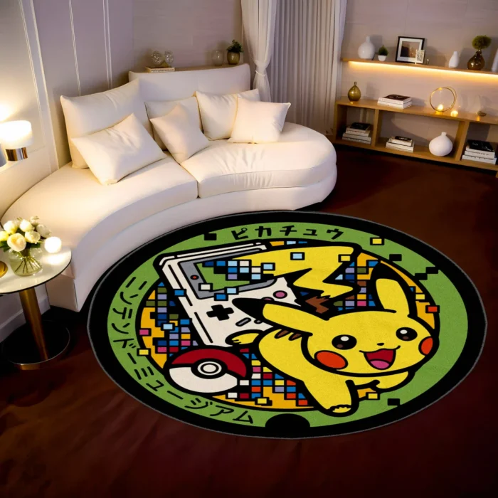 Pikachu Manhole Cover Round Rug – Fun Floor Mat for Game Room or Fan Idea - Image 2
