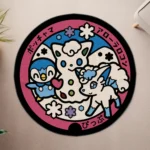 Piplup Manhole Cover Round Rug – Adorable Rug for Bedroom Gift - Image 4