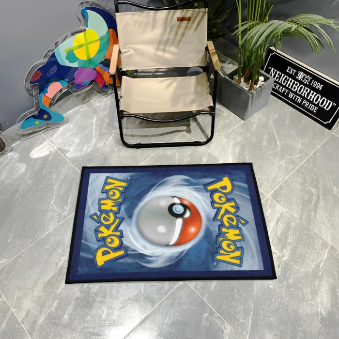 Pokeball Card Back Rug – Cool Carpet, Great Gift for Game Room Fans - Image 3